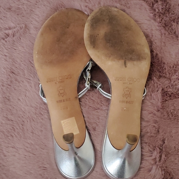 Jimmy Choo Silver Disc Sandals - Picture 4 of 8